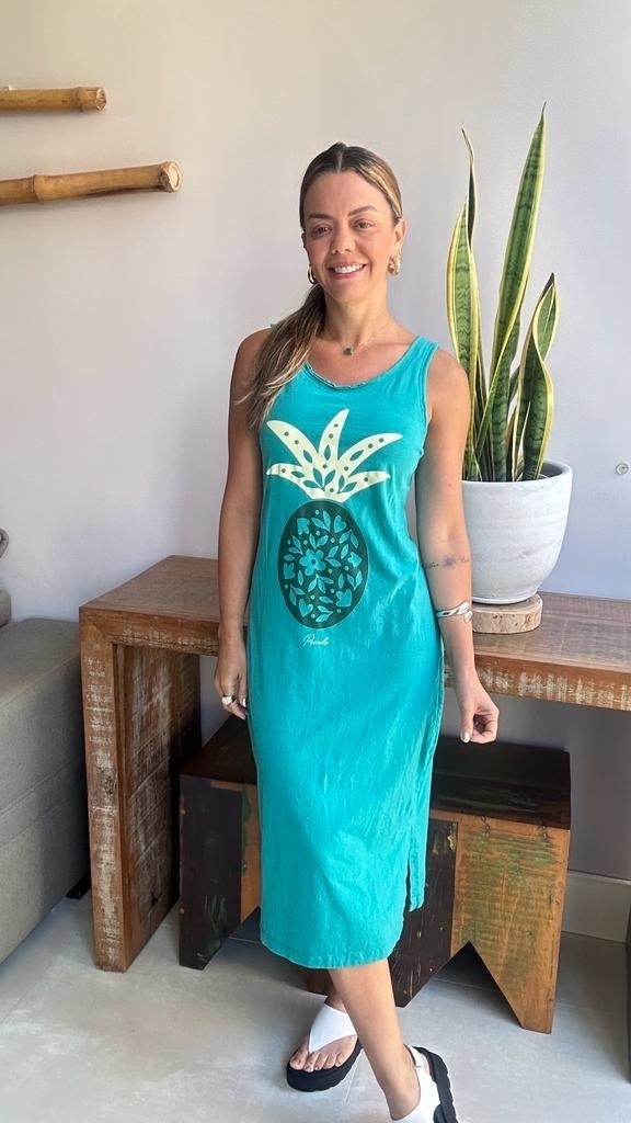 Vestido Midi Regata  Abacaxi Verde Jade