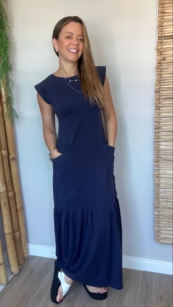 Vestido Heloisa Basic Azul Marinho