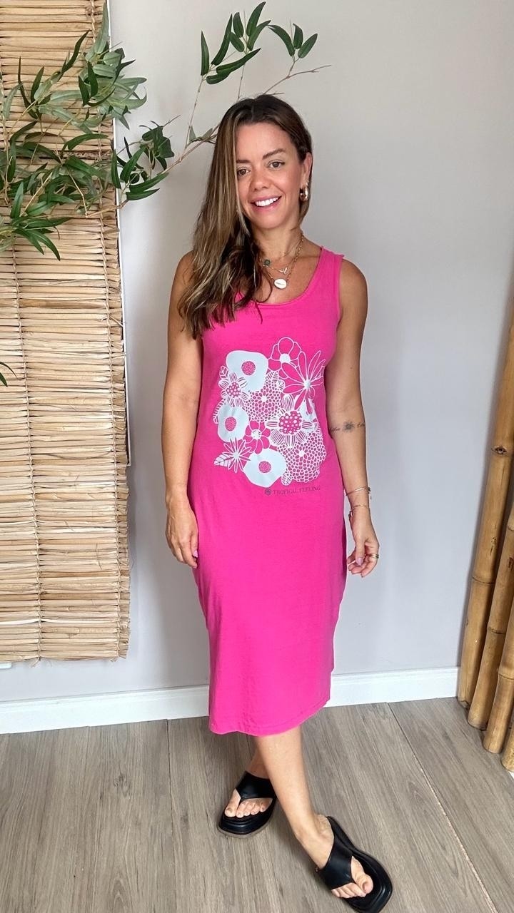 Vestido Midi Regata Tropical Feeling Pink