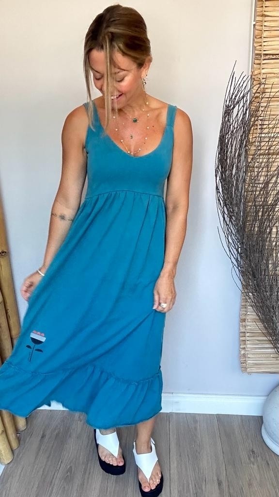 Vestido Jasmim Tulipa Azul Especial