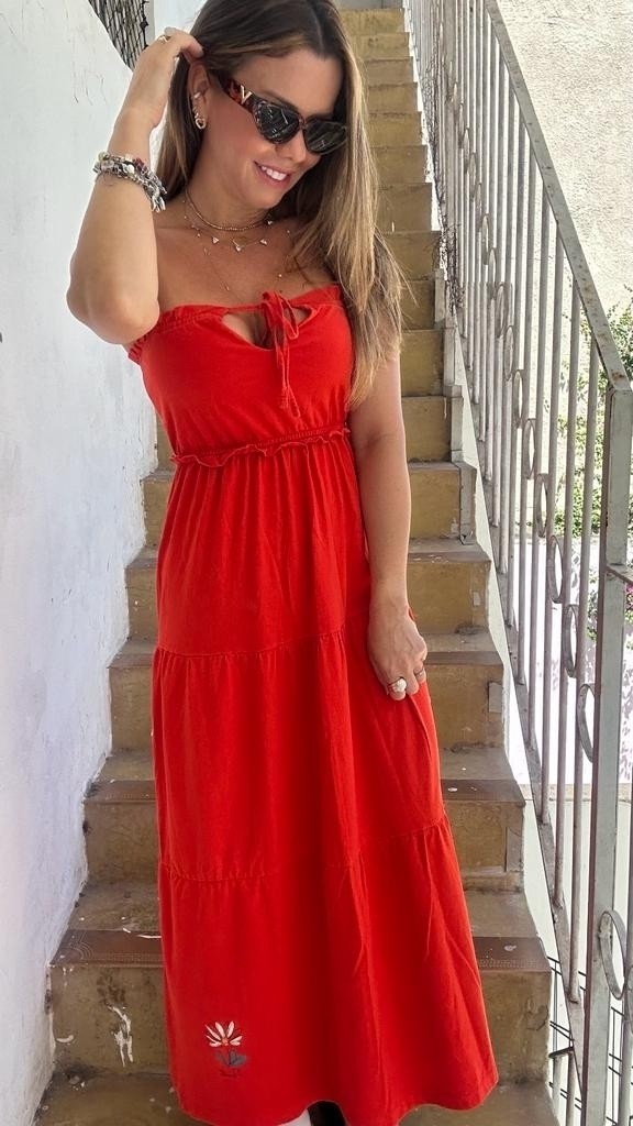 Vestido Sofia Margarida Laranja