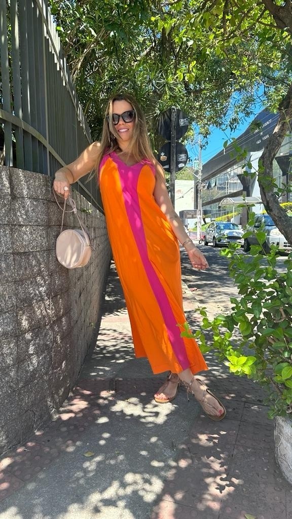 Vestido Valentina Basic Laranja