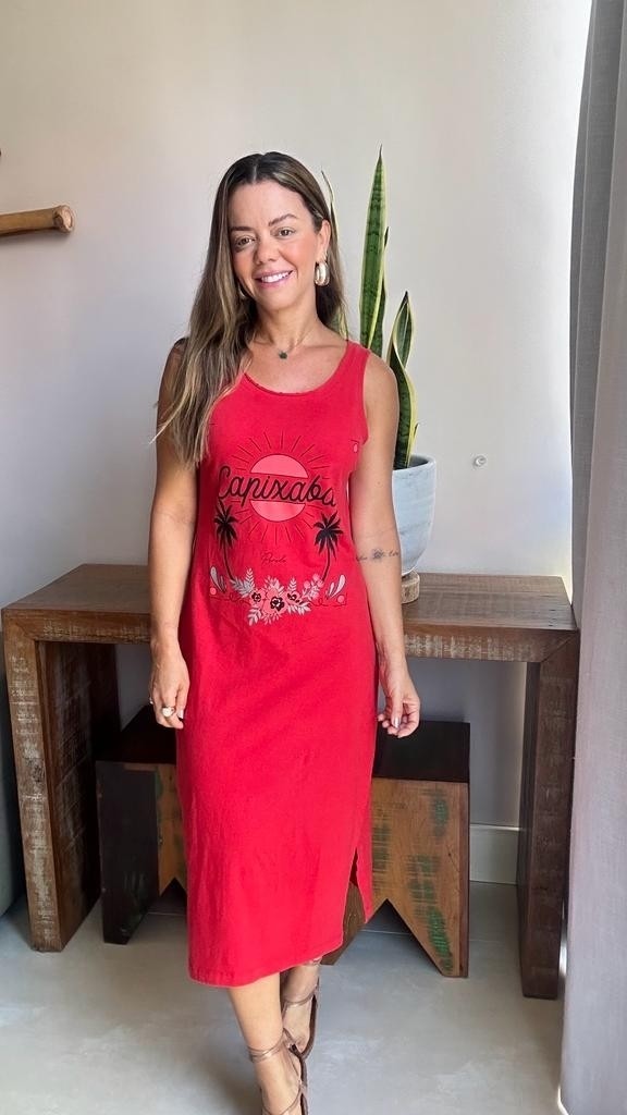 Vestido Midi Regata Capixaba Vermelho