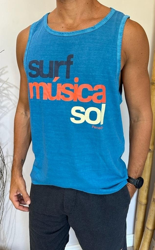Regata Masculina Surf Música Azul